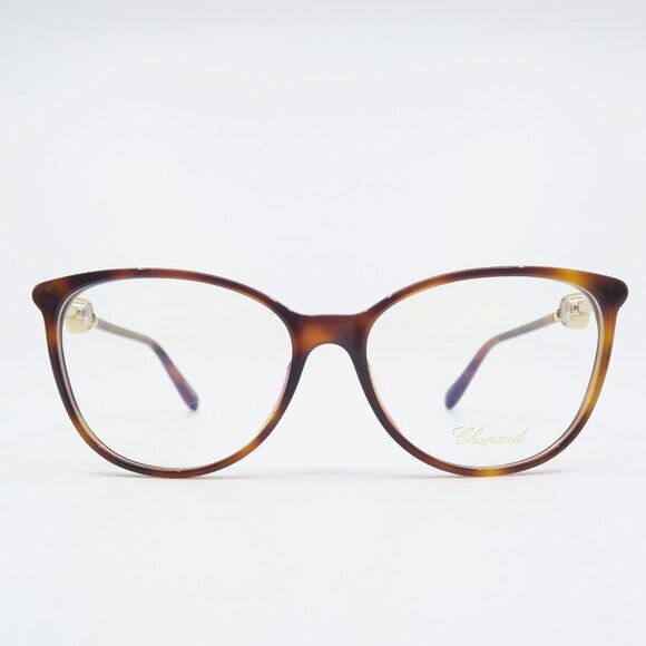 Chopard VCH283S 0752 55mm.Brown Acetate 23KT GP Cat Eye New Women's Eyeglasses.